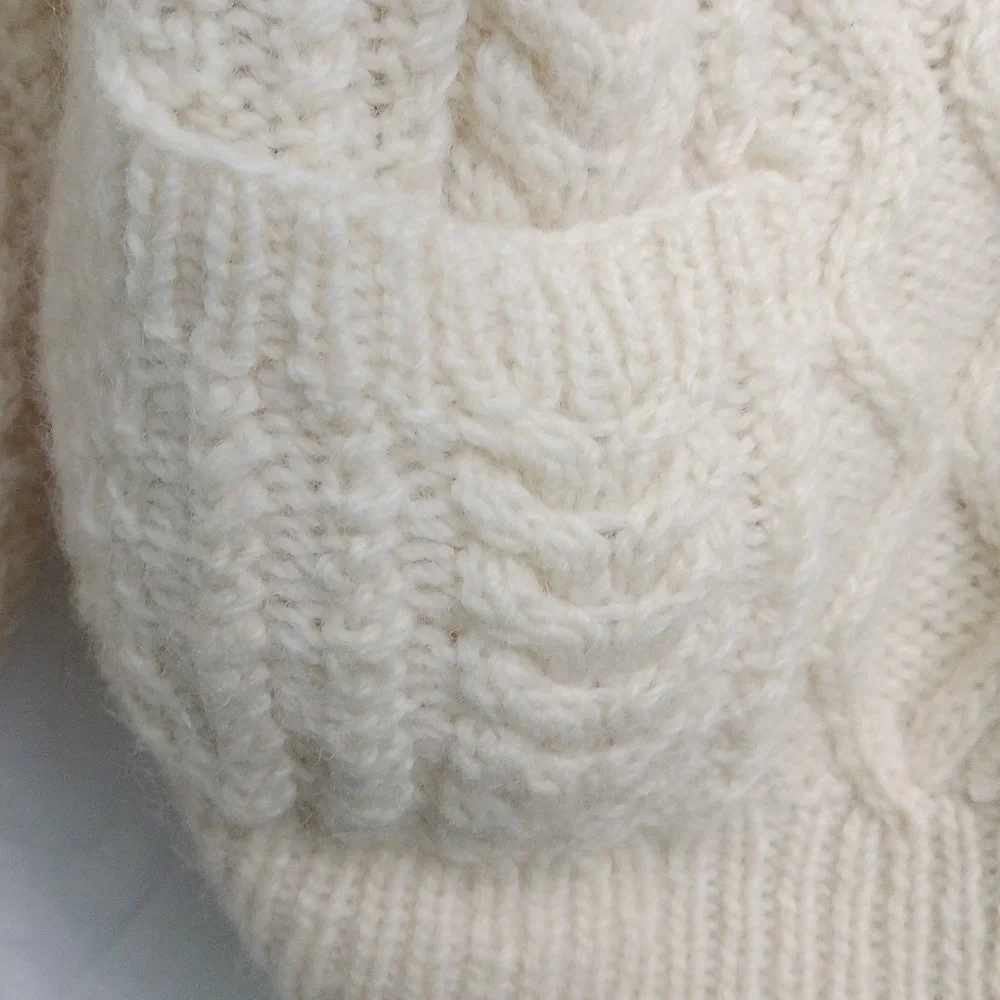 Antartex Woll Cream Cable Knit Cardigan - Picture 3 of 7
